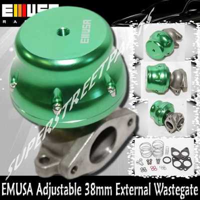 Waste(twice) - m 25日まで Emusa 38mm wastegate GREEN Turbo adj. two bolts 4 6 8 10 PSI