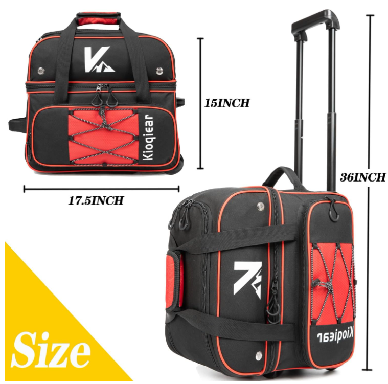 Double Roller 2 Ball Bowling Bag with Large Separate Shoe Compartment, NEW