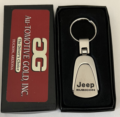 Jeep Rubicon Tear Drop Key Ring Silver