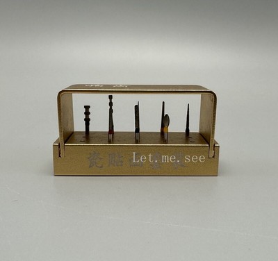 Dental 15 Holes Bur Drill Disinfection Block Sterilization Holder Aluminium Gold