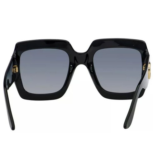 Pre-owned Gucci Gg0053sn 0053 001 Black Gold Grey Gradient Lens Women Sunglasses Authentic In Gray