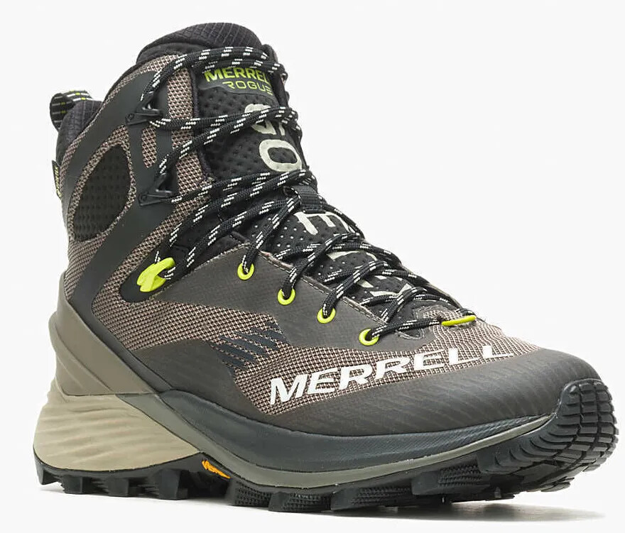 Pre-owned Merrell Mens  Rogue Hiker Mid Gore Tex Boulder Waterproof Mesh Hiking Shoes In Gray