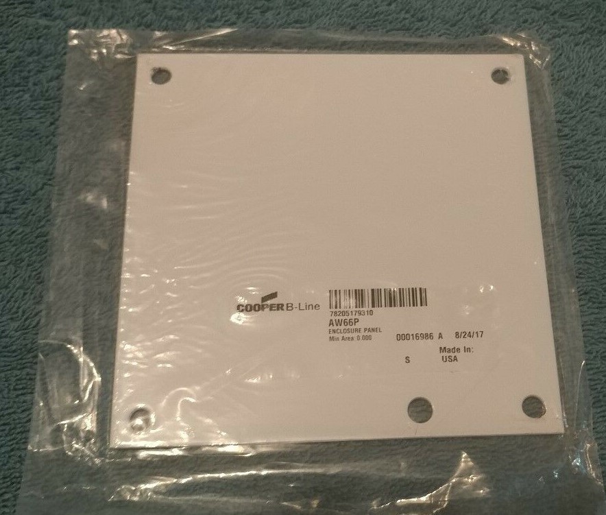 Eaton Cooper B-Line AW66P White Enclosure Panel for 6 x 6 Enclosure Qty 10