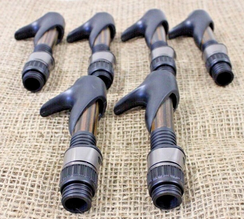 6 Casting Fishing Rod Handle Reel Seats Faux Wood Grain Rod Building Parts New