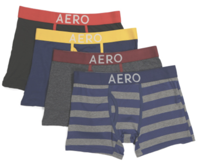 4 Pack Aeropostale Men Neon Black SOFT STRETCH Boxer Briefs LARGE XLARGE  Cotton