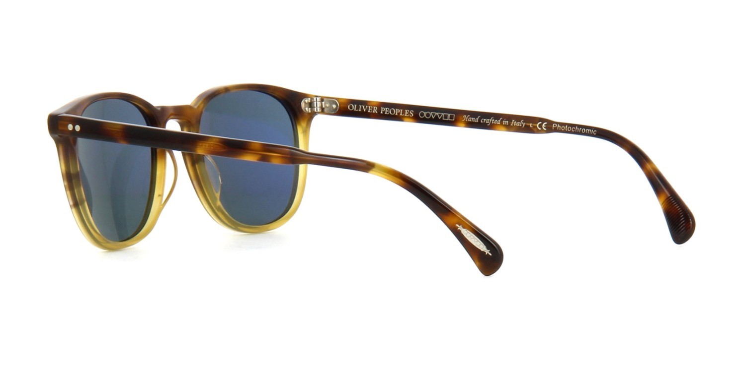 Pre-owned Oliver Peoples Finley Esq. Sun Ov 5298su Vintage Brown Tortoise Sunglasses In Indigo Photochromic