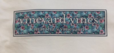 NEW Vineyard Vines Mens Medium White Long Sleeve Floral Pocket T-Shirt