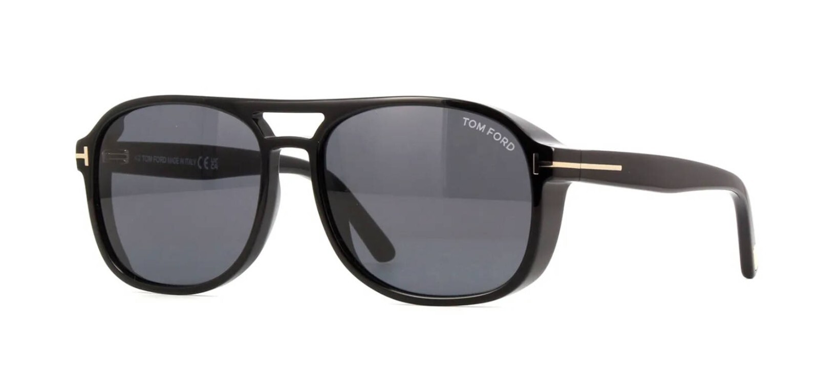 Pre-owned Tom Ford Rosco Ft 1022 Shiny Black/grey (01a) Sunglasses In Gray