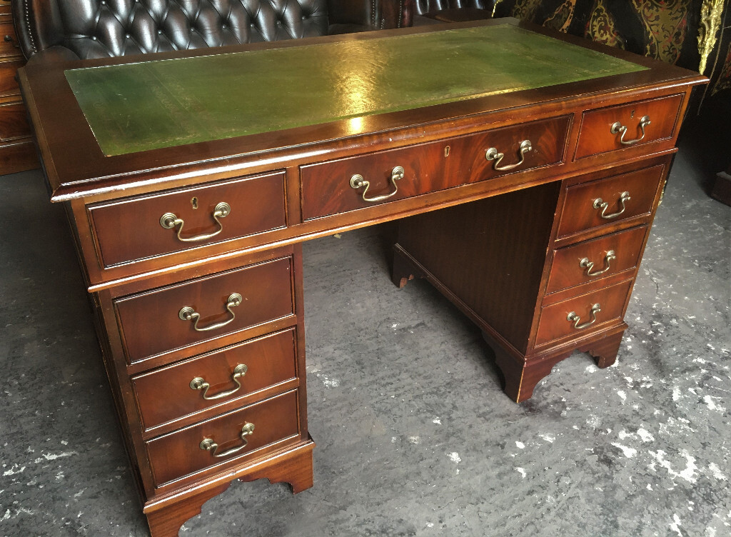 Green leather pedestal desk... in Limavady, County Londonderry Gumtree