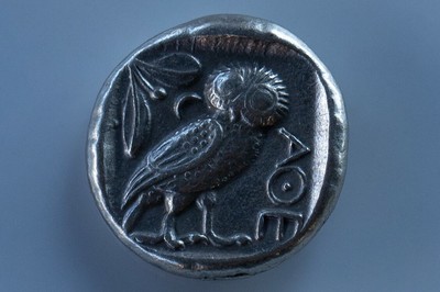 Griechenland Griechische Athen Tetradrachm Athene Eule Silber überzogenes Münze