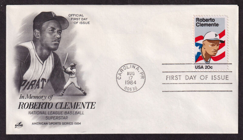 1984 Roberto Clemente, National League Baseball Sc 2097 ArtCraft cachet
