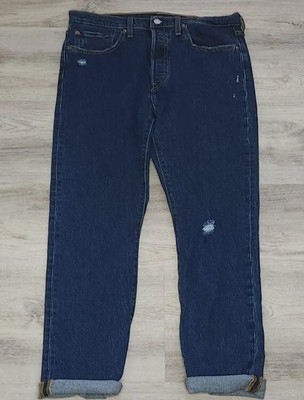 Levi's 501 S Skinny 31 x 30 Dark Blue Big E Salsa Broken Stone Wash Jeans