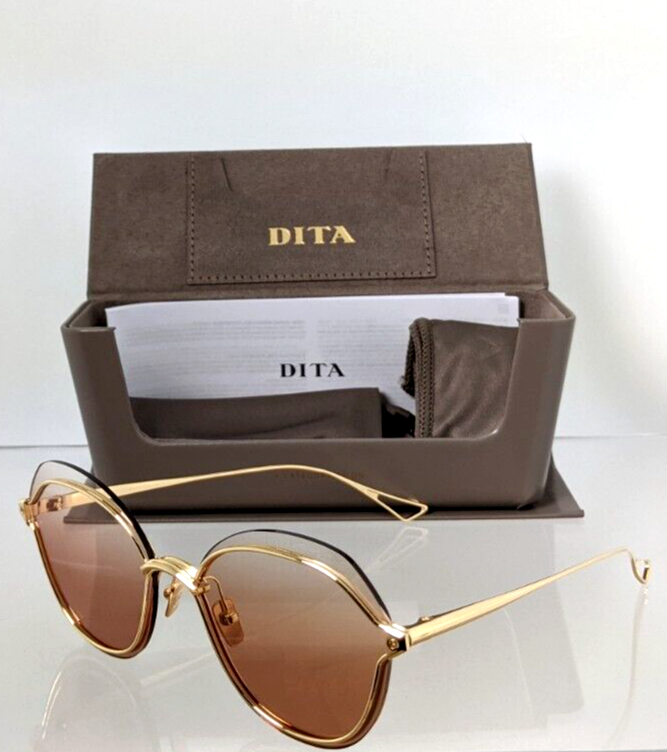 Pre-owned Dita Authentic  Sunglasses Nightbird - Two Dts 519-58-03 Gold Frame In Brown