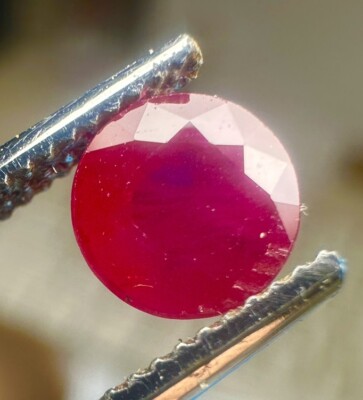 .71 Ct Natural Burma Ruby Round Natural Earth Burma Red Strong Fluorescence