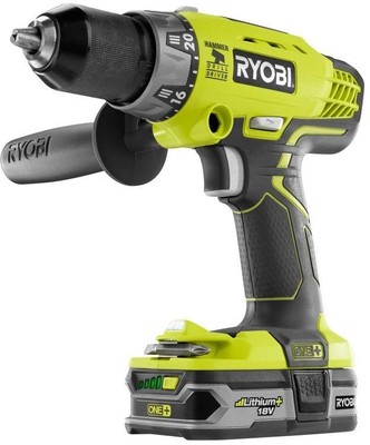 Ryobi 18-Volt Cordless 1/2 Hammer 24 Position Clutch LED 2-Speed Drill/Driver