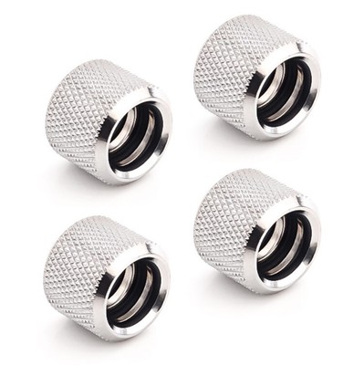 Bitspower Multi-Link Coupler Fitting, 12mm OD, Silver, 4pk