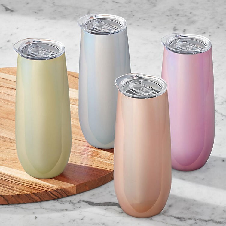 MEMBERS MARK 14 OZ STAINLESS STEEL INSULATED TUMBLERS W/ LIDS 4 PK, LUMINESCENT