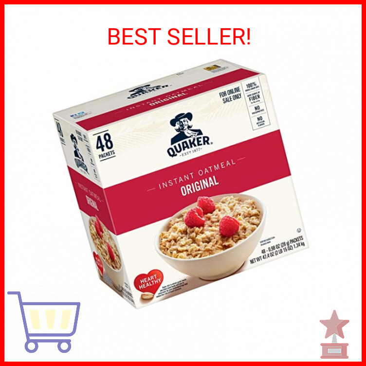 Quaker Instant Oatmeal, Original, Individual Packets, 0.98 Ounce , 48 Count