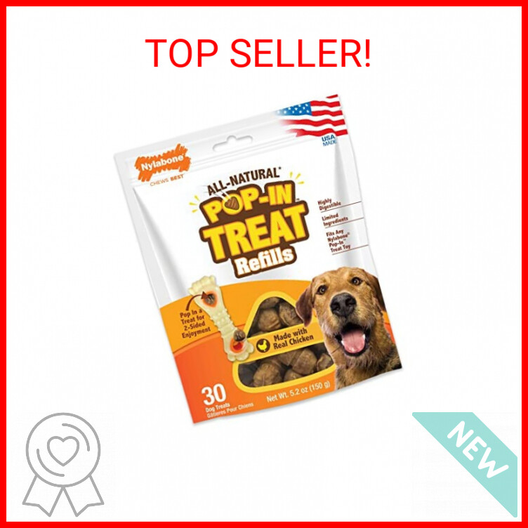 Nylabone Pop-In Dog Treat Refills for Treat Toy Combo Chicke