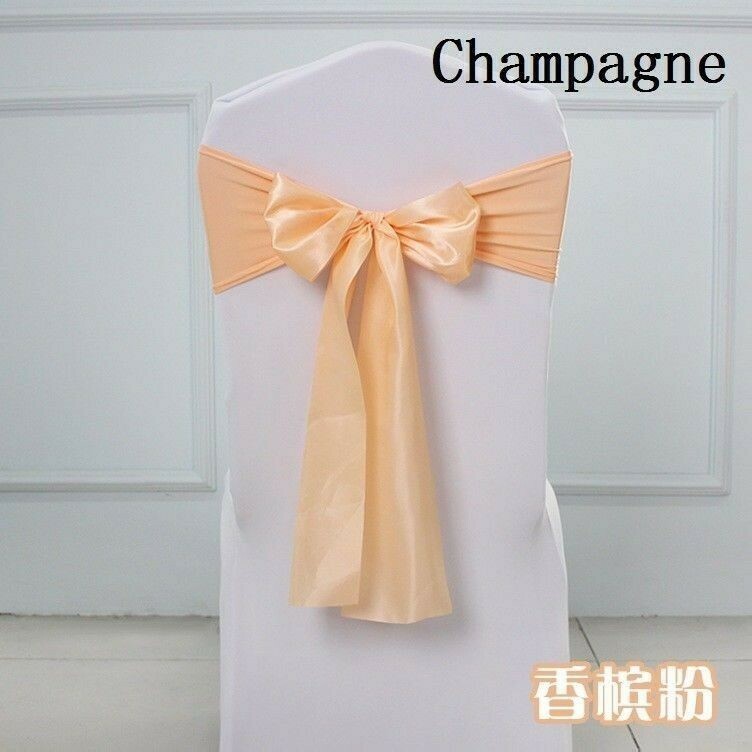10x Spandex Stretch Tie Slider Chair Sash Bowknot Ribbon Wedding Party
