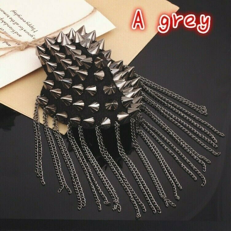 2Pz Spilla Spallina Punk Gotica Con Frange Vintage Fai Da Te Costume