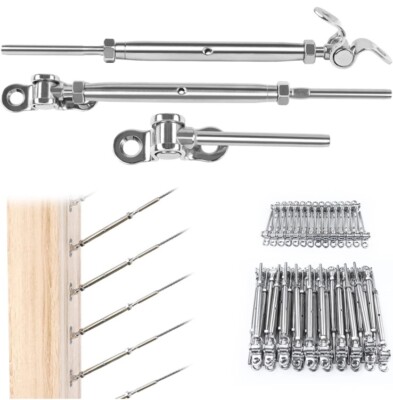 Cable Railing Kit 1/8'' Swage Toggle Turnbuckle Hardware T316 50 Pairs