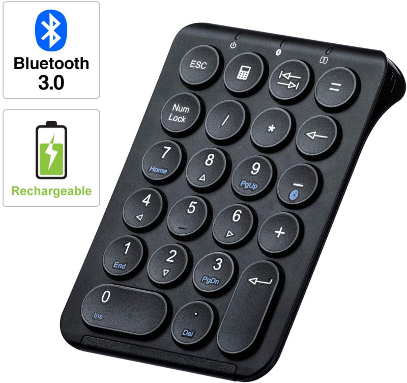 SANWA (Japan Brand) Slim Bluetooth Number Pad, Wireless Numeric Keypad, Portable