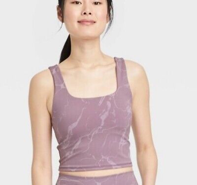 Girl's Printed Crop Tank Top All In Motion Lilac Purple SIze Small 6/6x