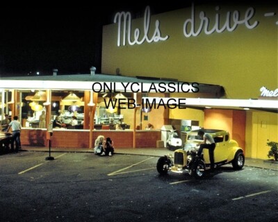 1973 AMERICAN GRAFFITI 8X10 MOVIE PHOTO MILNER'S 1932 FORD DUECE COUPE HOT ROD
