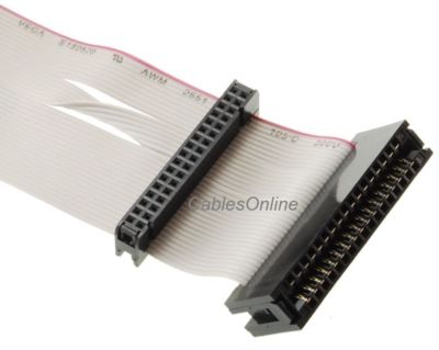 24" Universal 34-Pin Floppy Drive Ribbon Cable for 3.5" and/or 5.25" Drives