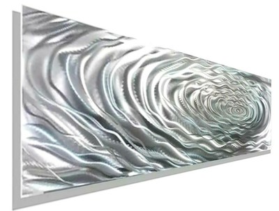Metal Wall Art Abstract Ripple Effect Silver Wall Sculpture Original Jon Allen