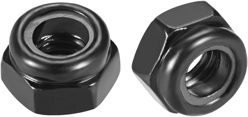 Hex Lock Nuts - M5 x 0.8mm Carbon Steel Nylon Insert Self-Locking Nuts for Faste