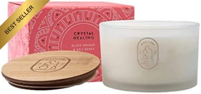 **Blood Orange & Goji Berry Soy Candle 450g – Scented Crystal Healing Jar Candle