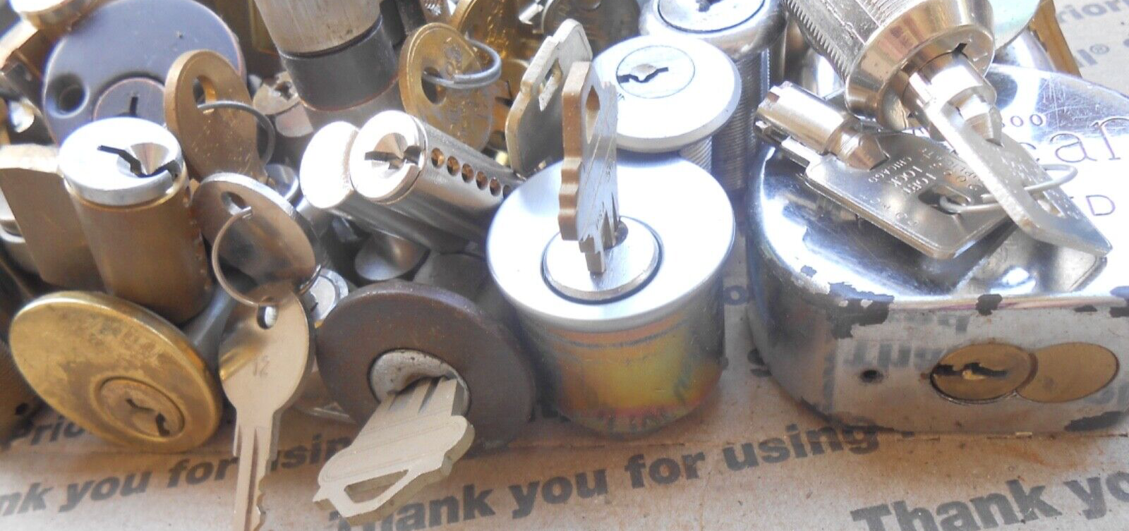 8.7 Lbs mix lot of Locks, cylinders, cam locks, parts, etc...Locksport