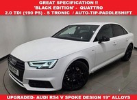 2018 AUDI A4 2.0 TDI BLACK EDITION SALOON 4DR S TRONIC QUATTRO EURO 6 S/S 190 PS