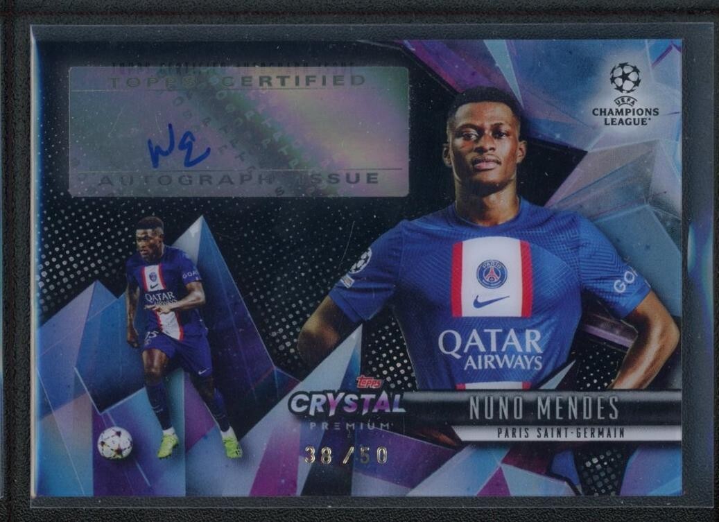 2023 NUNO MENDES 38/50 AUTO TOPPS CRYSTAL PREMIUM UEFA