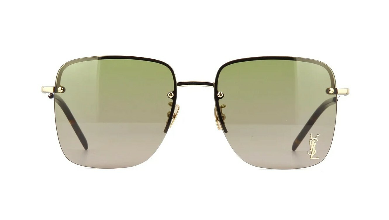 Pre-owned Saint Laurent Sl 573 Beige/silver Mirrored (003) Sunglasses