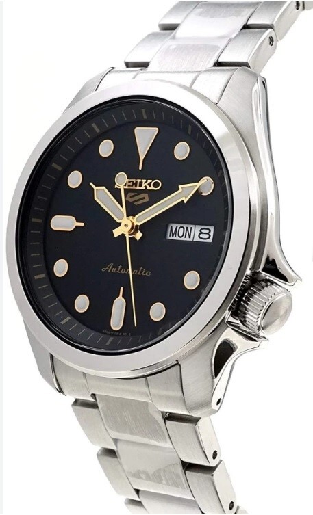 SEIKO SEIKO 5 SRPE57K1 STAINLESS STEEL AUTOMATIC ANALOG MENS WATCH 100M WR SRPE57
