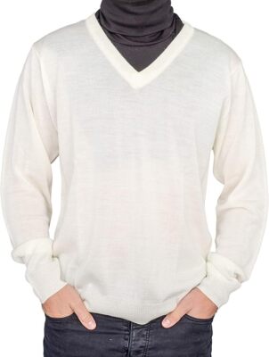 Crazy Cousin White V-Neck Sweater with Black Dickey Halloween Costume Cosplay