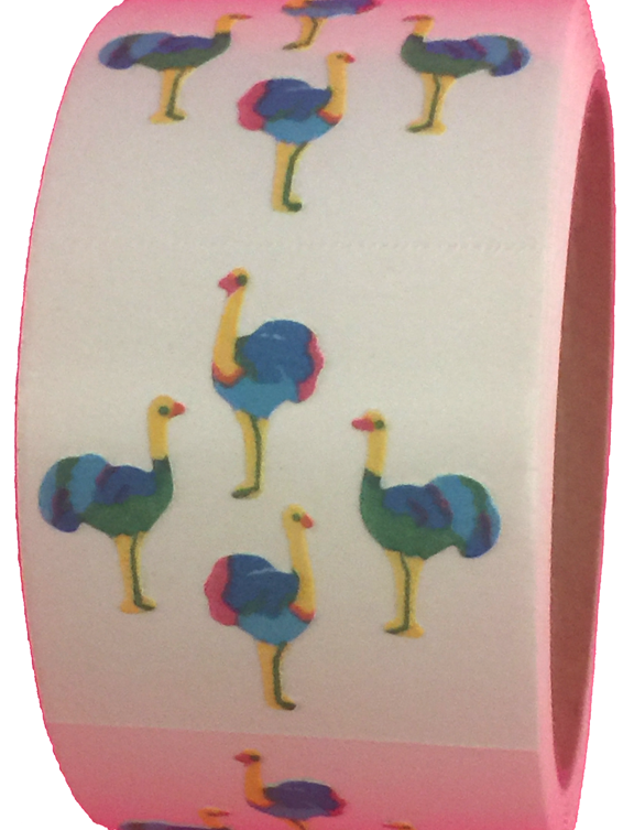 400 Ostrich Stickers in roll of 100 modules 2" x 2", each sticker 0.75", RFZ2503
