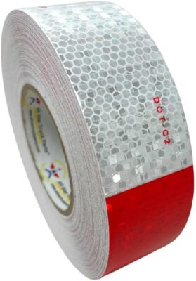 Conspicuity Tape DOT-C2 Approved Reflective Trailer Red White 2”x75’ -1 Roll
