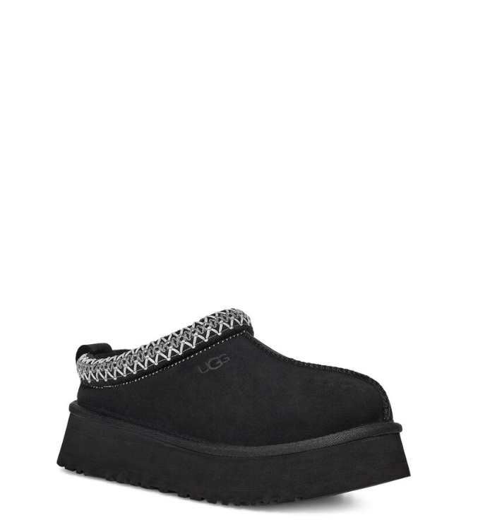 Pre-owned Ugg Tazz Black Slipper With Platform Ugstazzbk1122553w