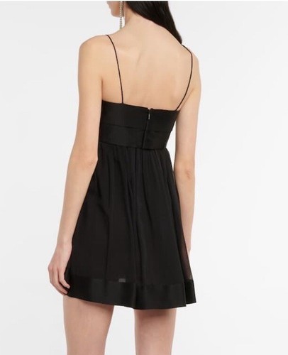 Pre-owned Handmade Custom Made To Order Square Neck A-line Mini Pleated Slip Dress Plus 1x-10x L868 In Black