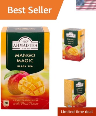 Premium Mango Magic Tea Bags - 20 ct Pack of 1, Caffeinated & Sugar-Free Delight
