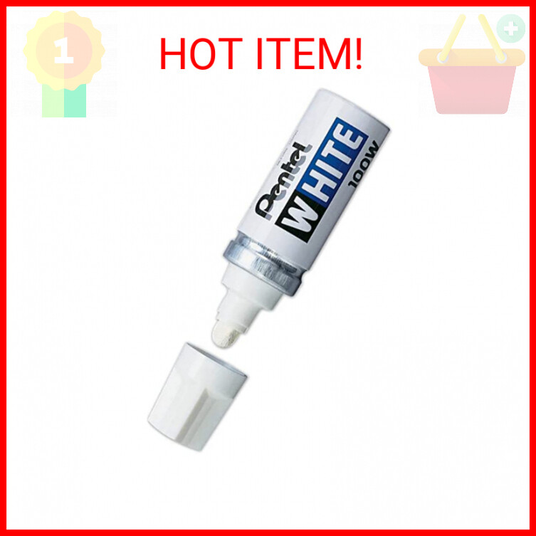Pentel® Felt Tip White Marker, Broad Point