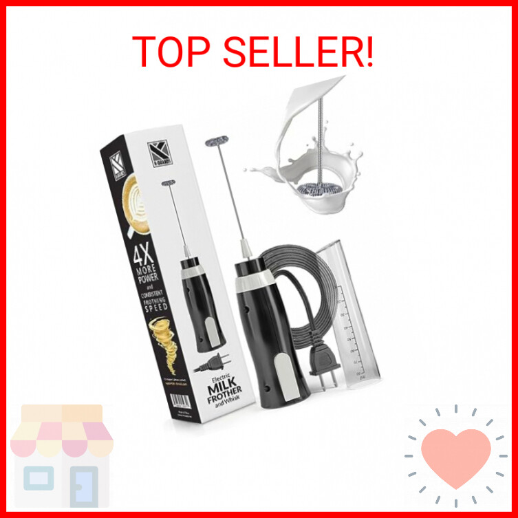 K-Brands Corded Electric Milk Frother with Plug in - Handheld Electric Whisk Sti