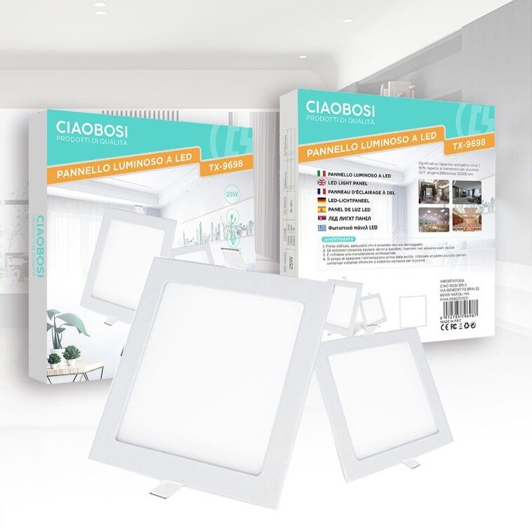 Pannello Faro Faretto Ad Incasso Led Luce Quadrato 292x292mm 25W Tx-9698 linq