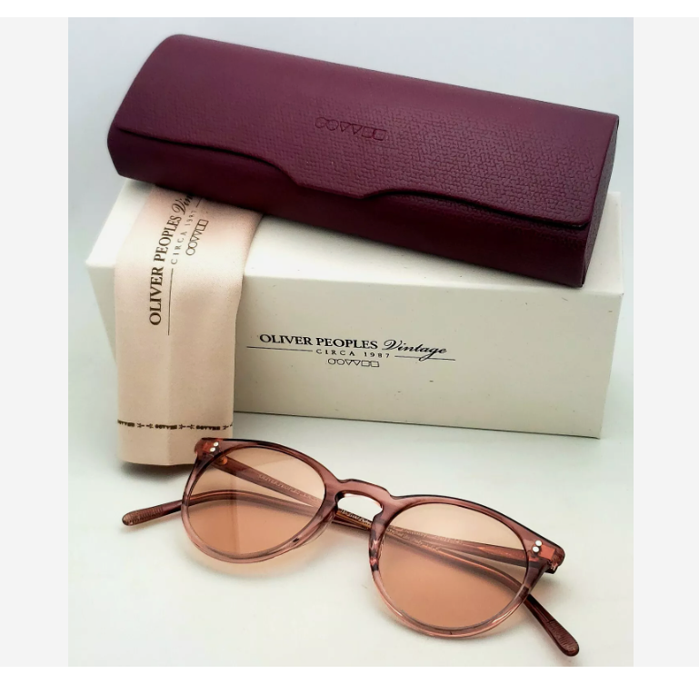 Pre-owned Oliver Peoples O'malley Limited Edition Ov5183 Optical 18k Gold Plated Msrp$600 In Coral Pink Wash With Blue Light Filter
