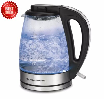 Hamilton Beach 1.7L Electric Tea Kettle, Water Boiler & Heater, Mesh Filter Auto