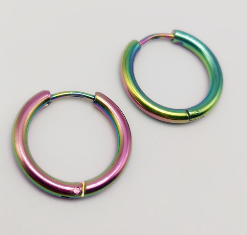 Men Women Stainless Steel Small Huggie Earrings Cartilage Lip Piercing Nose Hoop